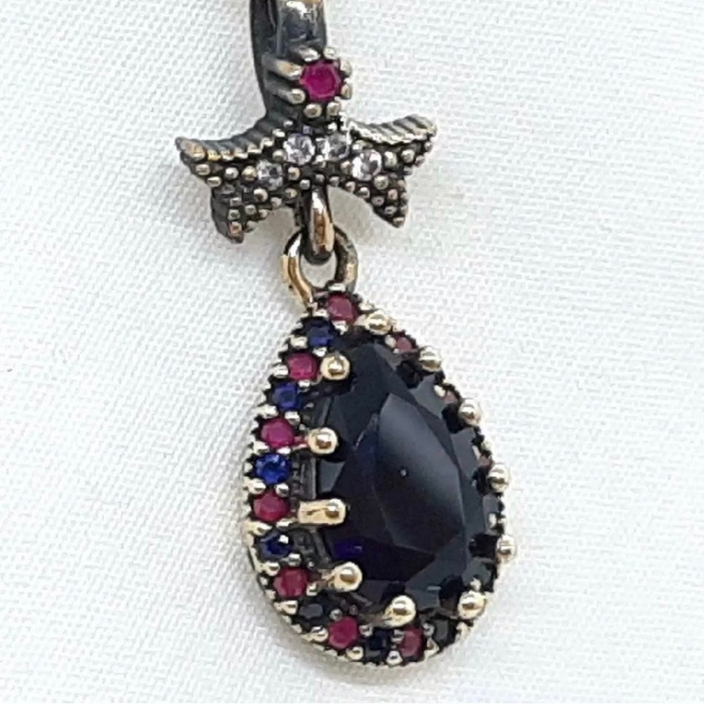 New Genuine 4.00ctw Dark Blue Sapphire & Ruby Pendant!